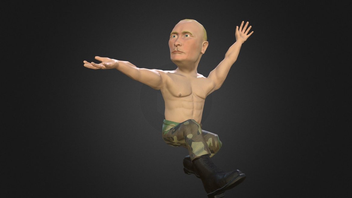 putin caricature dancing russian dance 3d model