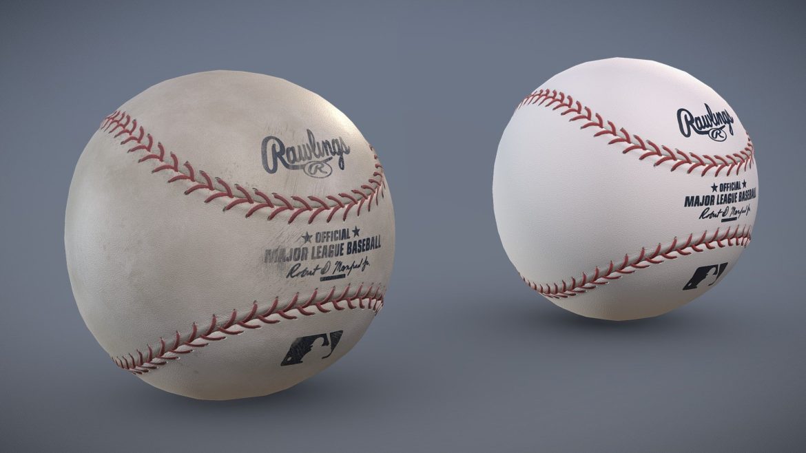 rawlings baseball clean amp dirty variants 3d model