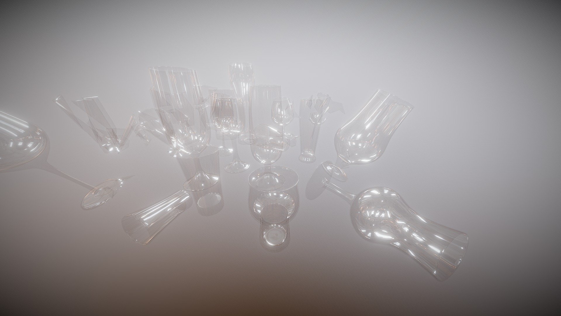 Realistic drinking glasses