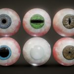 realistic hand painted eyes 3d model