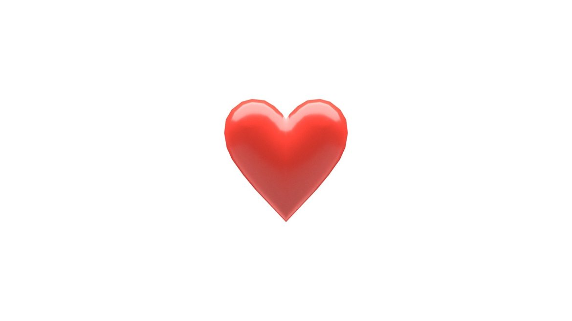 red heart emoji low poly 3d model