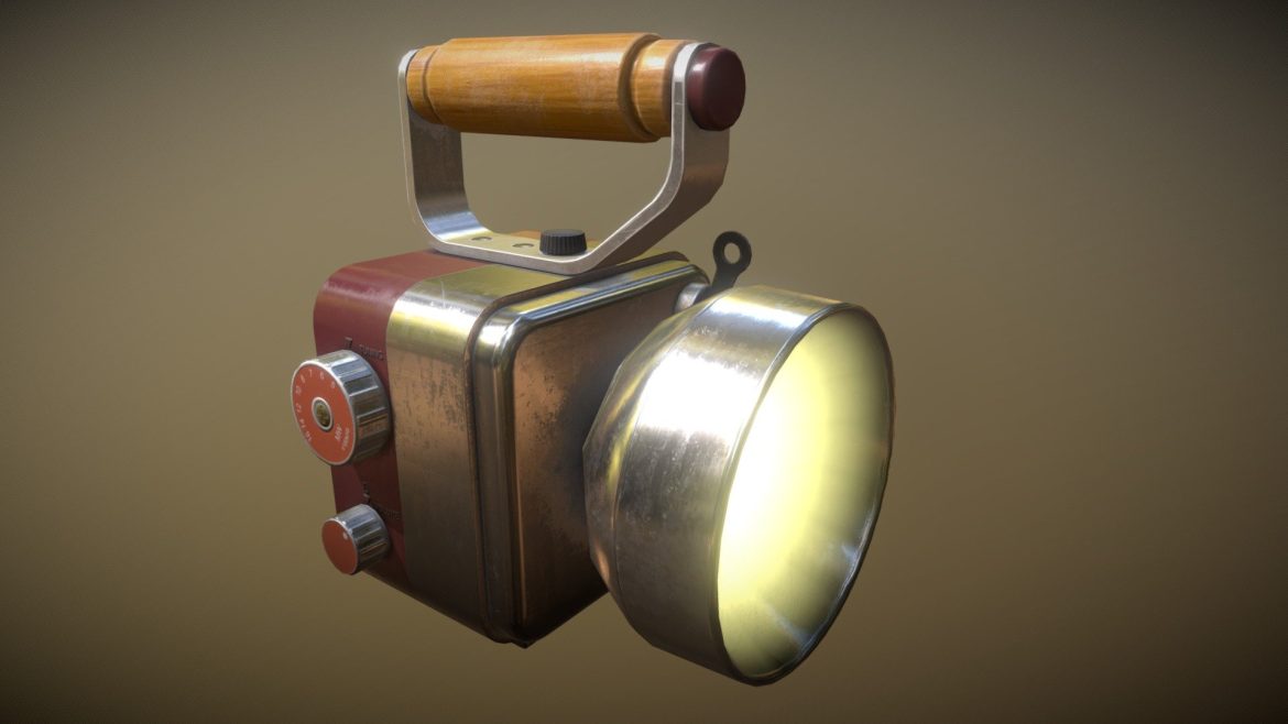 retro handheld flashlight 3d model