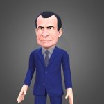 richard nixon caricature 3d model