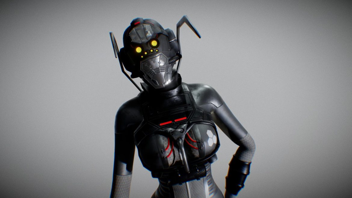 sci fi female suit 3d model