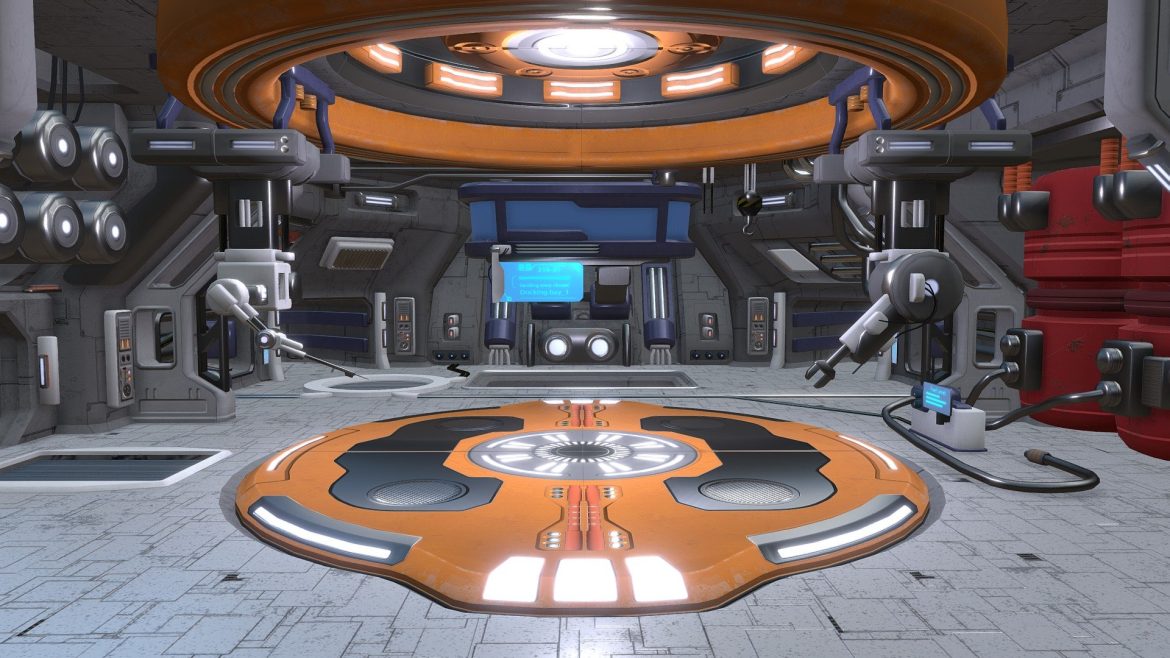 sci fi hangar 3d model