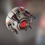 sci fi round battle drone 3d model