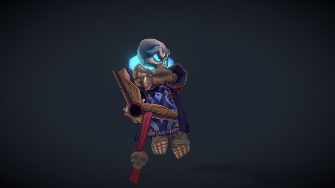 skeleton mage 3d model