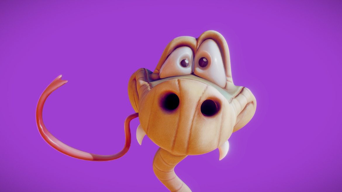 snake toon 3d model