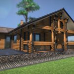 spa bathhouse made of wood 3d model