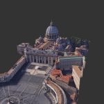 St Peters Square 3d Model - St. Peter's Square 3D model capturing the Vatican City's iconic plaza, basilica, and obelisk, designed by Bernini.