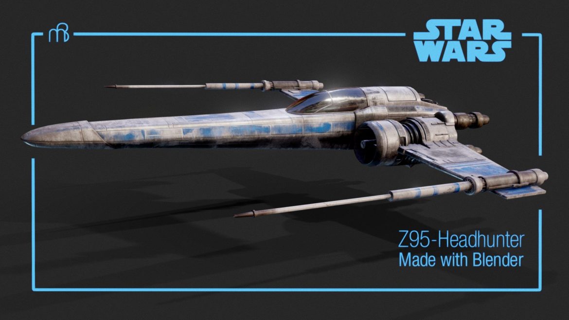 star wars z 95 headhunter animated demo 3d model
