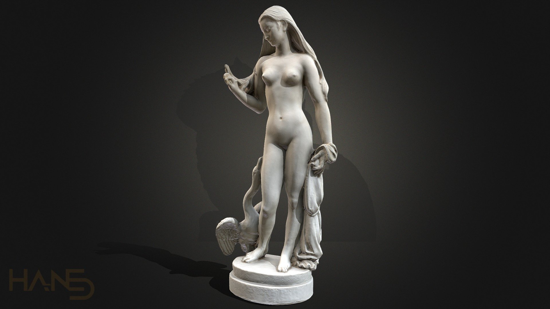 Statue Woman and Swan
