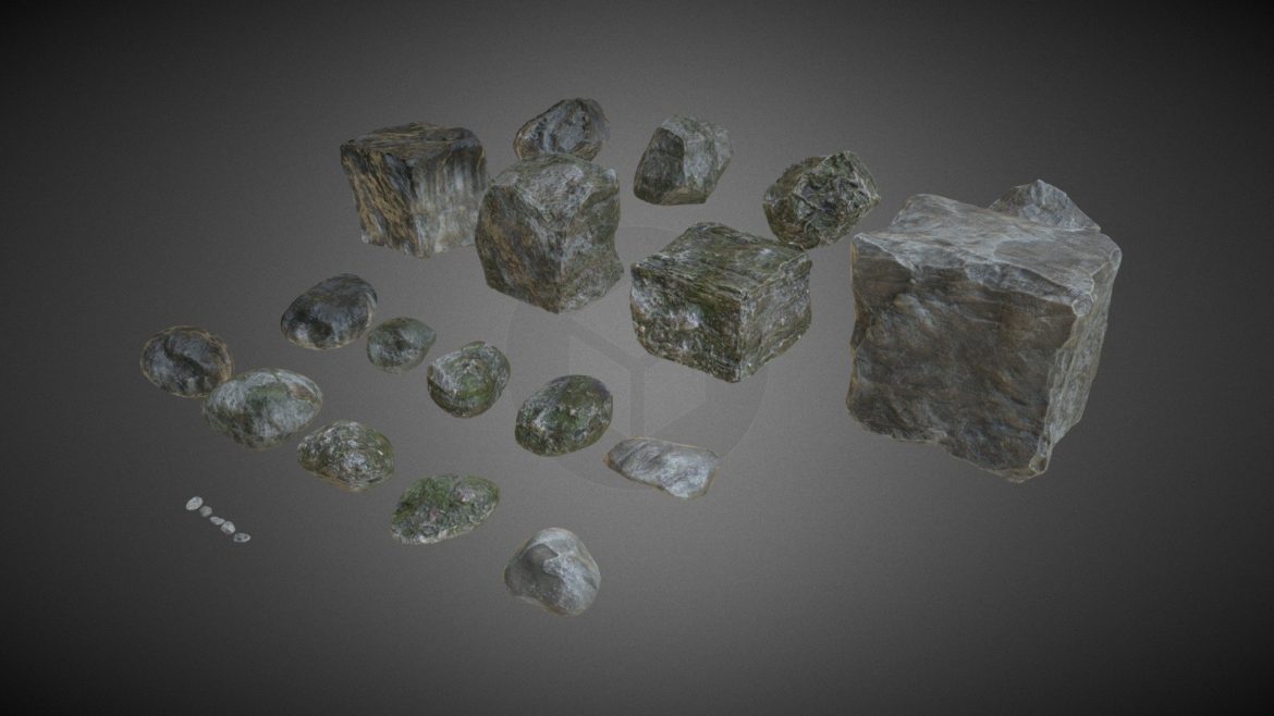 stones rock pack 3d model