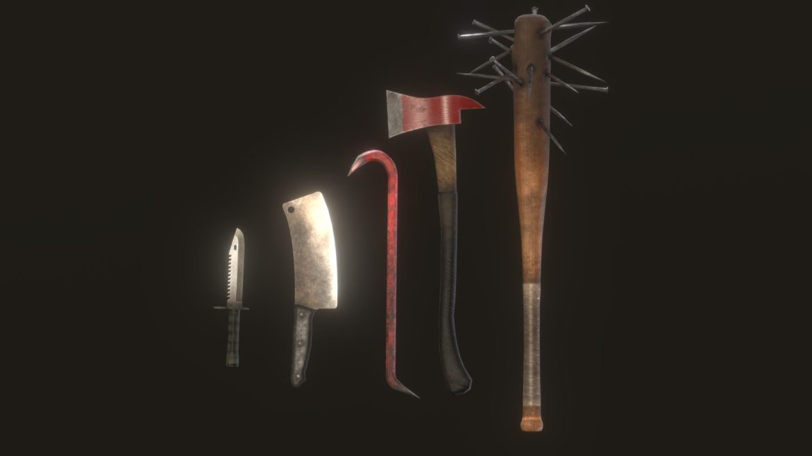 survival melee weapon pack realistic 3d model