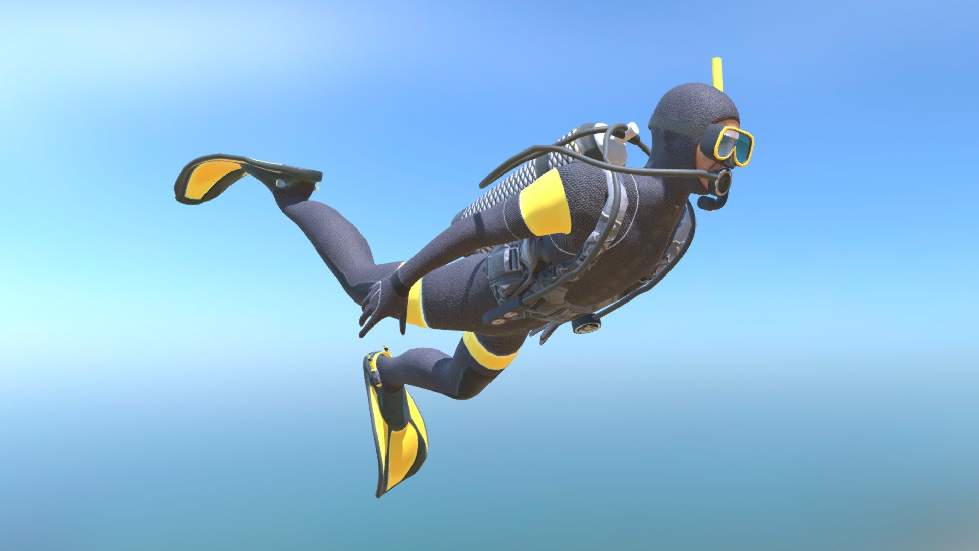 Swimming Male Scuba Diver Dave