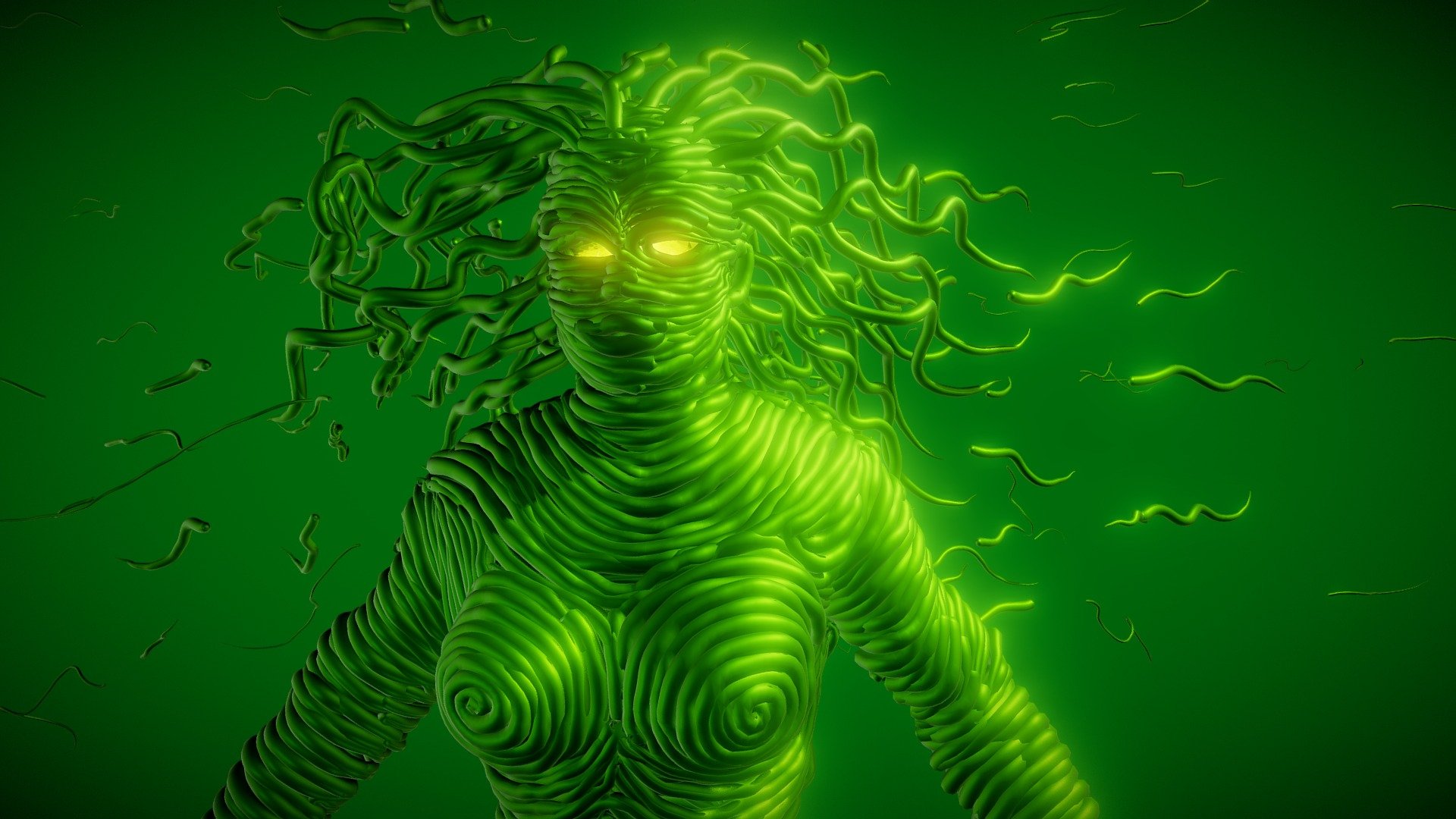 Tilt Brush:”Halloween Horror Maze” center figure