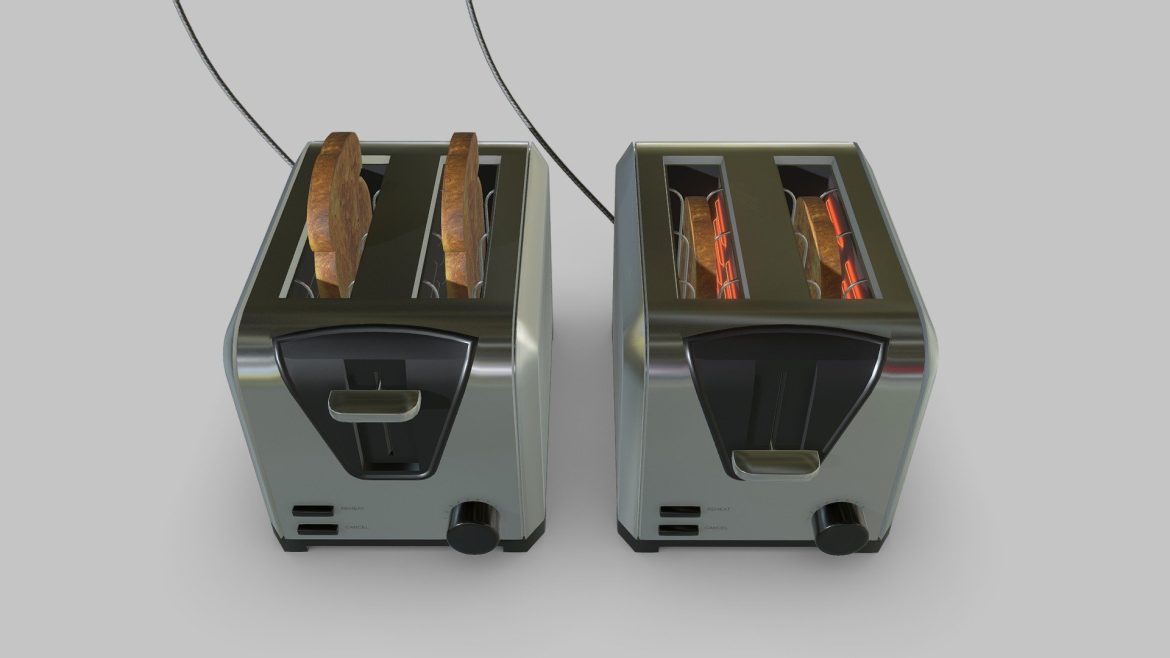 toaster generic on and off 3d model