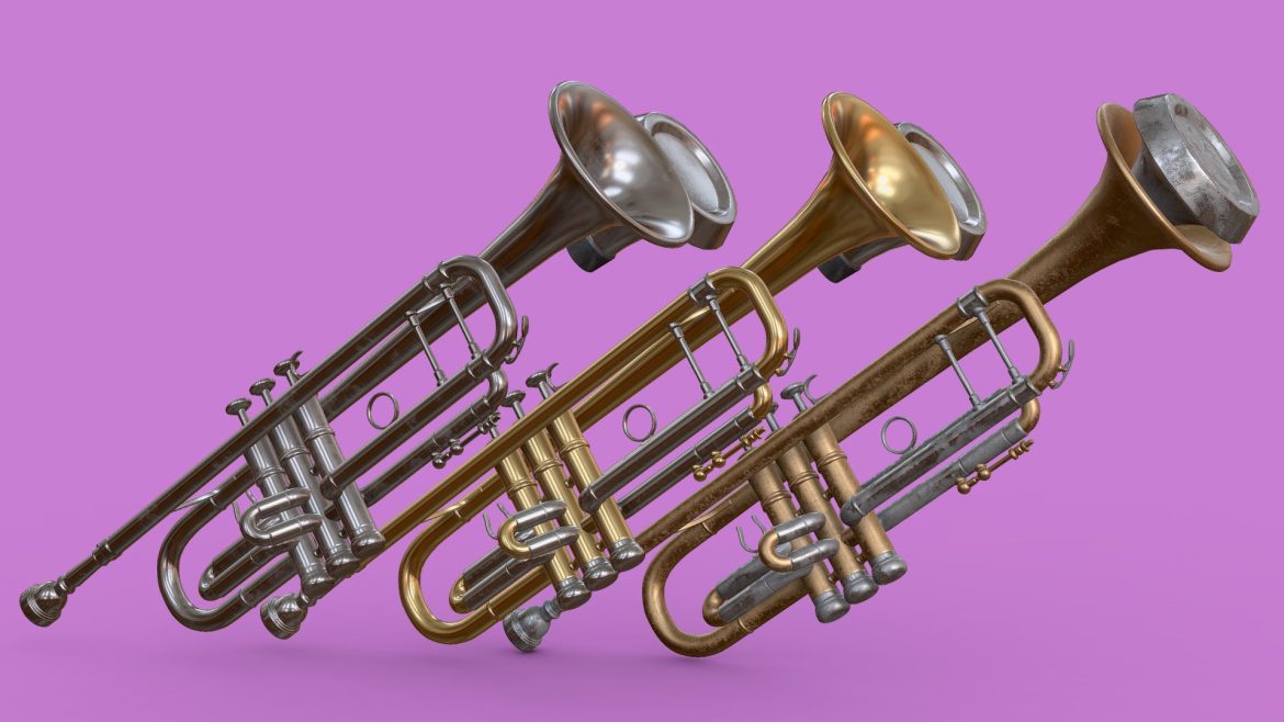trumpet brass instrument 3d model