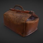Vintage Leather Suitcase 3D scan