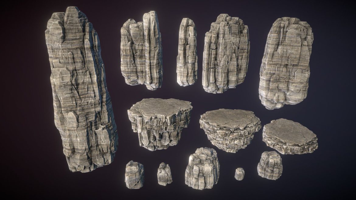 white stones 3d model