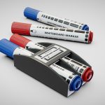 whiteboard markers generic 01 3d model