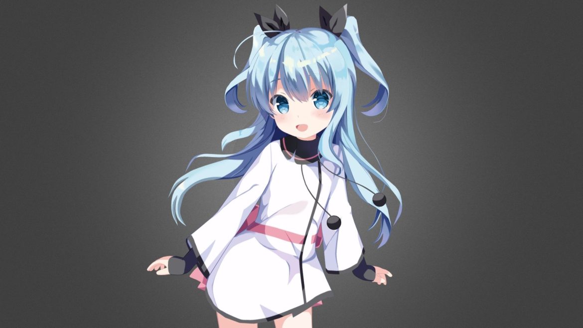 Noel No Method 3d Model - Noel from Sora no Method 3D fanart model, rendered with celestial sphere and characteristic blue hair