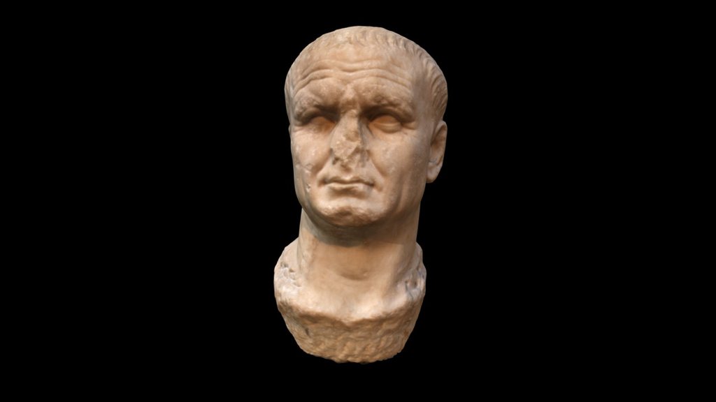 A marble head of Vespasian