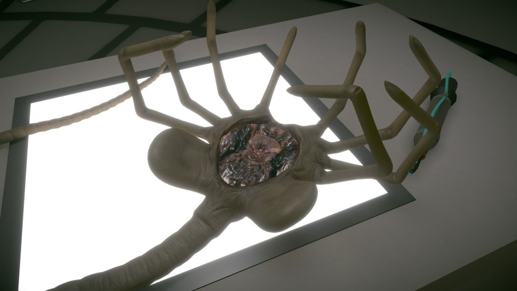 Alien Facehugger scene 05 deep3dsea