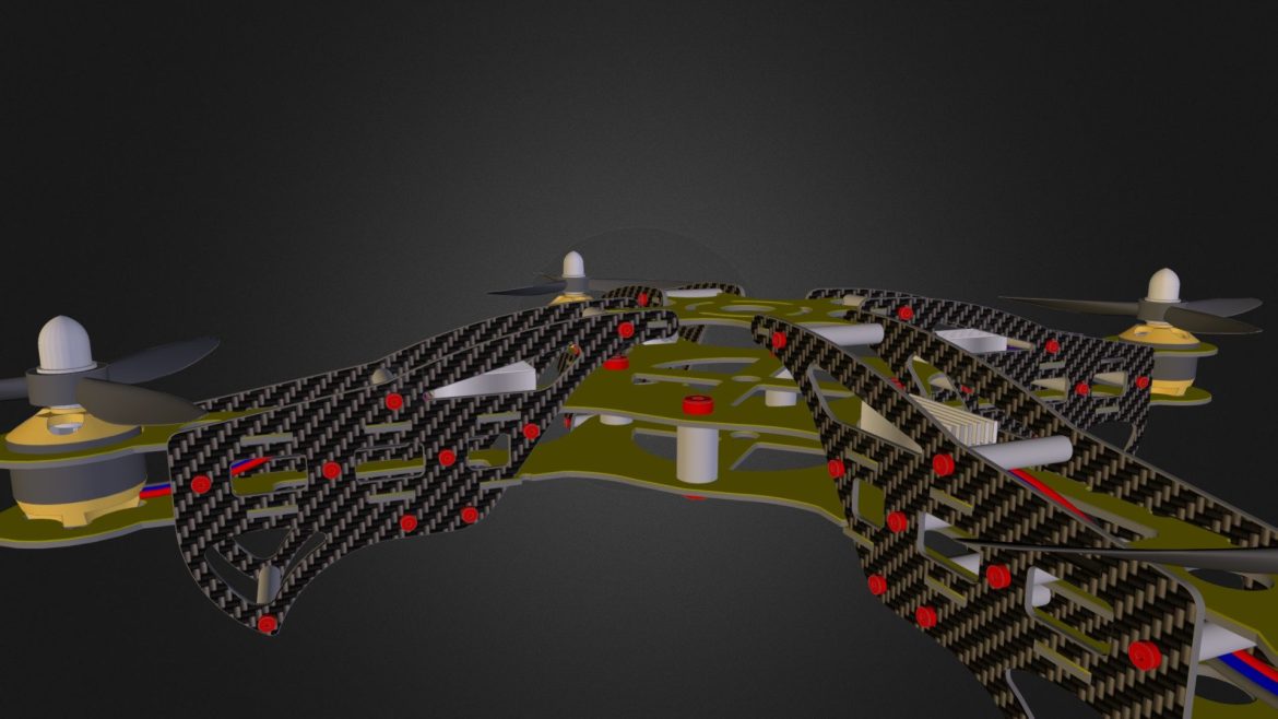 automous quadcopter flighting drone 3d model