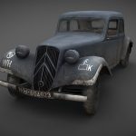 citron traction avant german army wwii 3d model