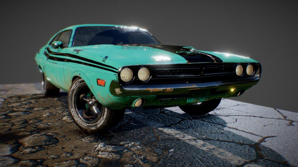 dodge challenger 1971 dry version 3d model