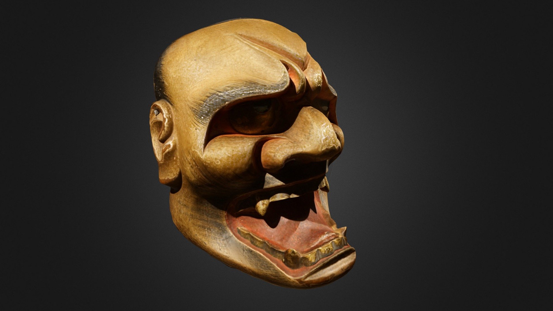 Edo Dynasty Noh Theatre Mask – Shishi-guchi