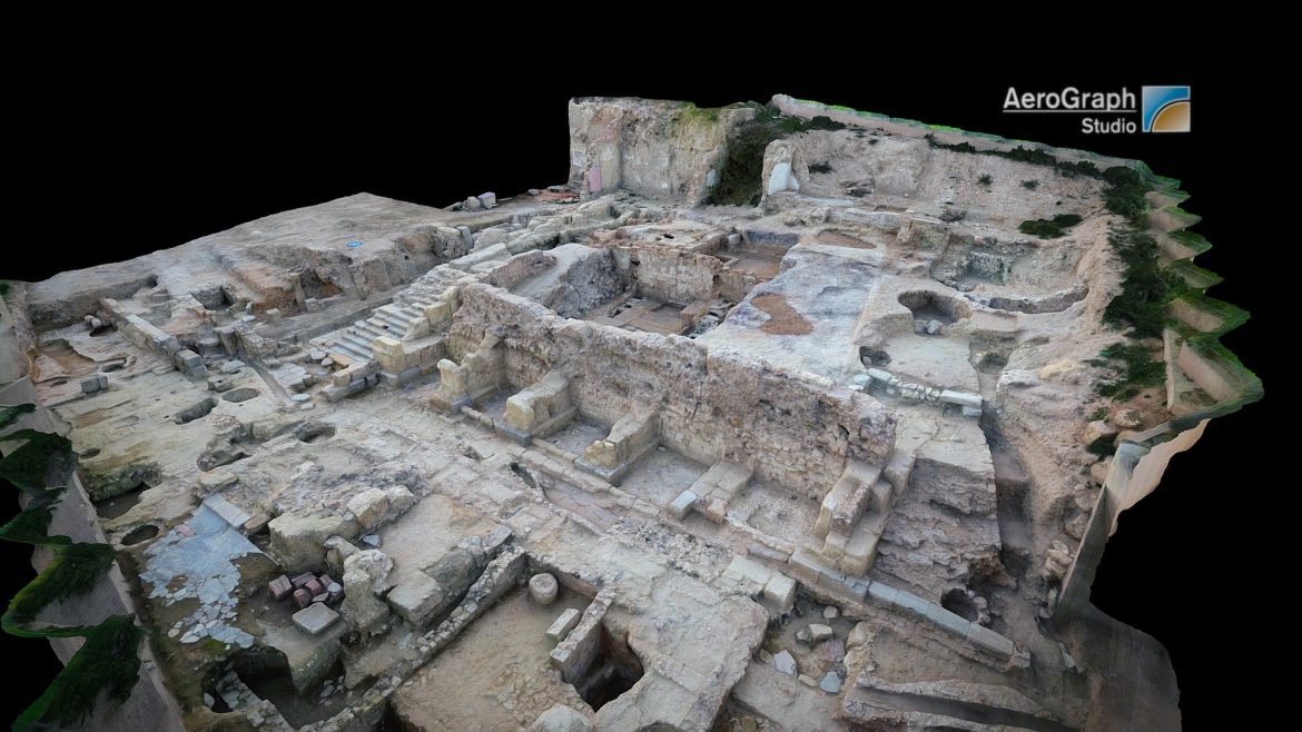 excavations in roman forum of cartagena spain 3d model
