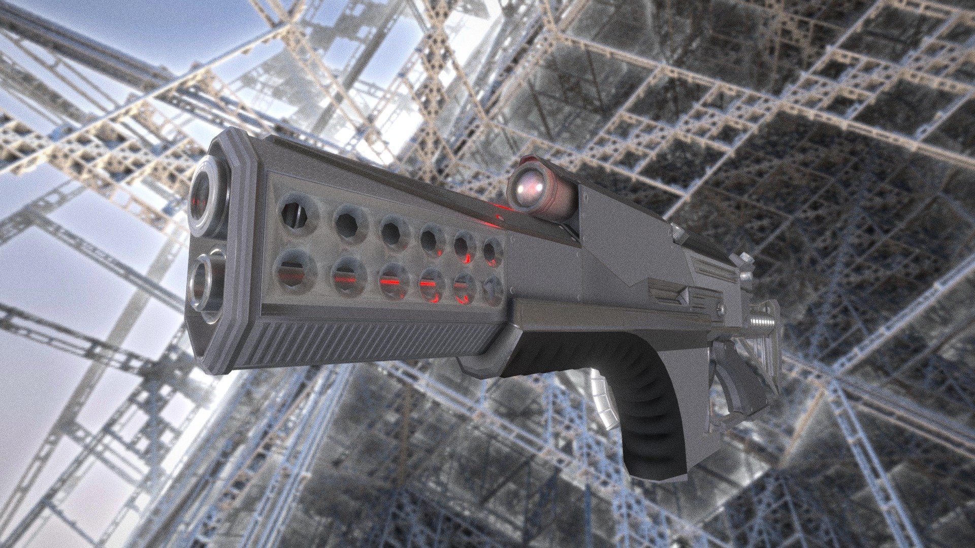 Futuristic weapon concept (Lowpoly)