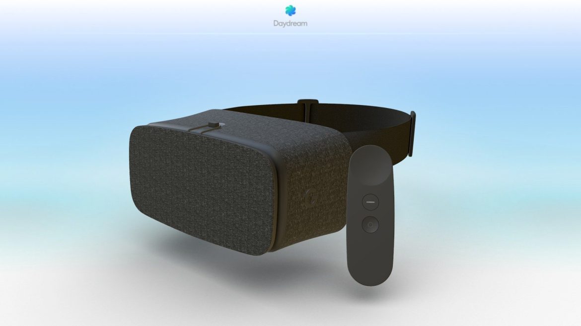 Google Daydream View 3d Model - Highly detailed 3D model of the Google Daydream View VR headset, rendered with realistic fabric textures and optical lenses.