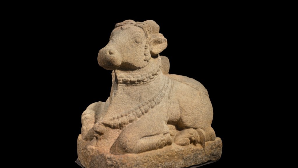 Granite figure of a Nandi bull