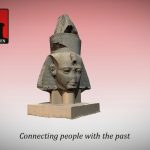 granite head of ramesses ii ramesseum luxor 3d model