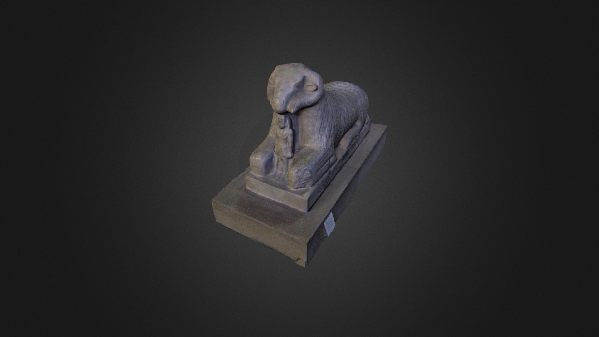 Granite statue of Amun in the form of a ram