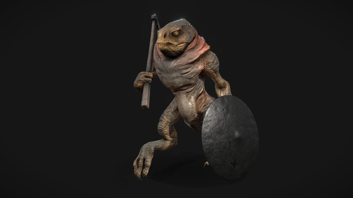 lizard mercenary 3d model