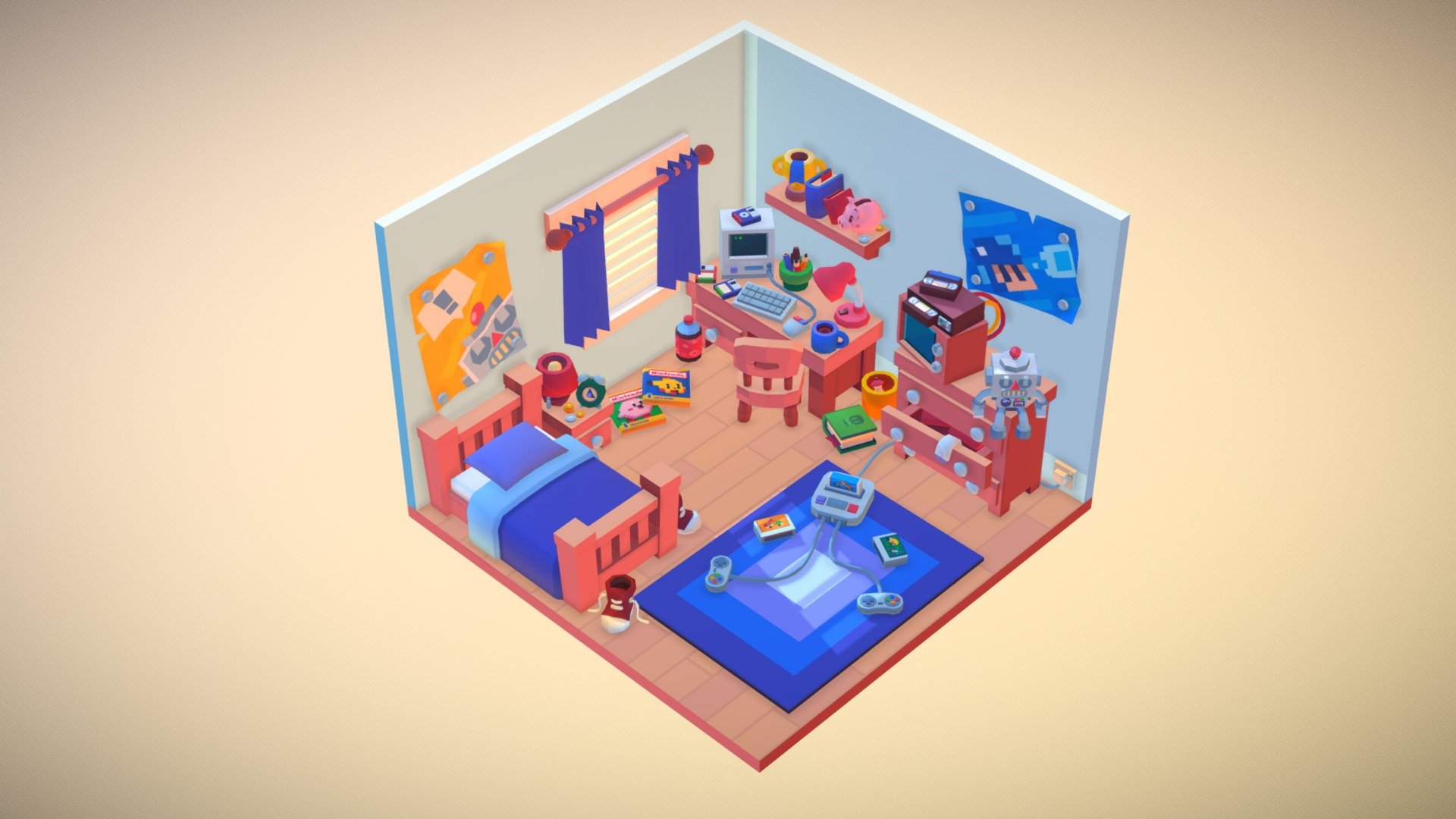 Low Poly Bedroom