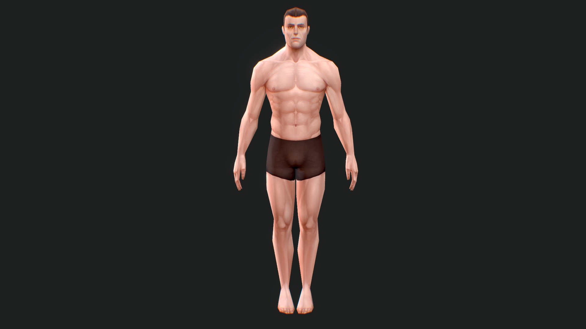low poly male anatomy model