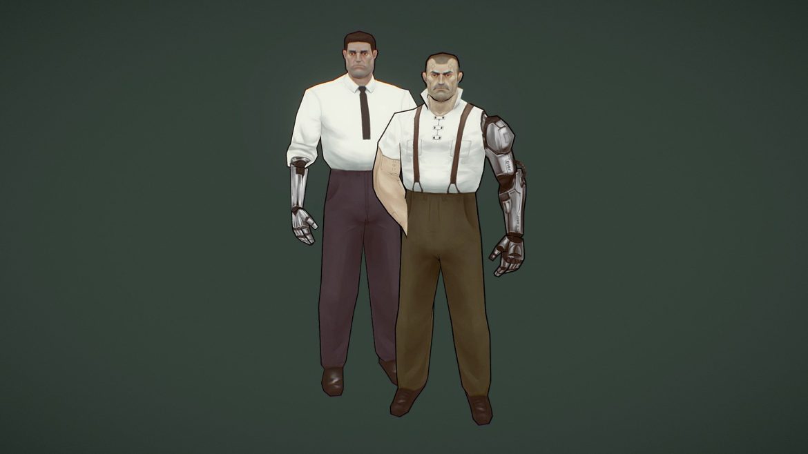 low poly sci fi dudes 3d model