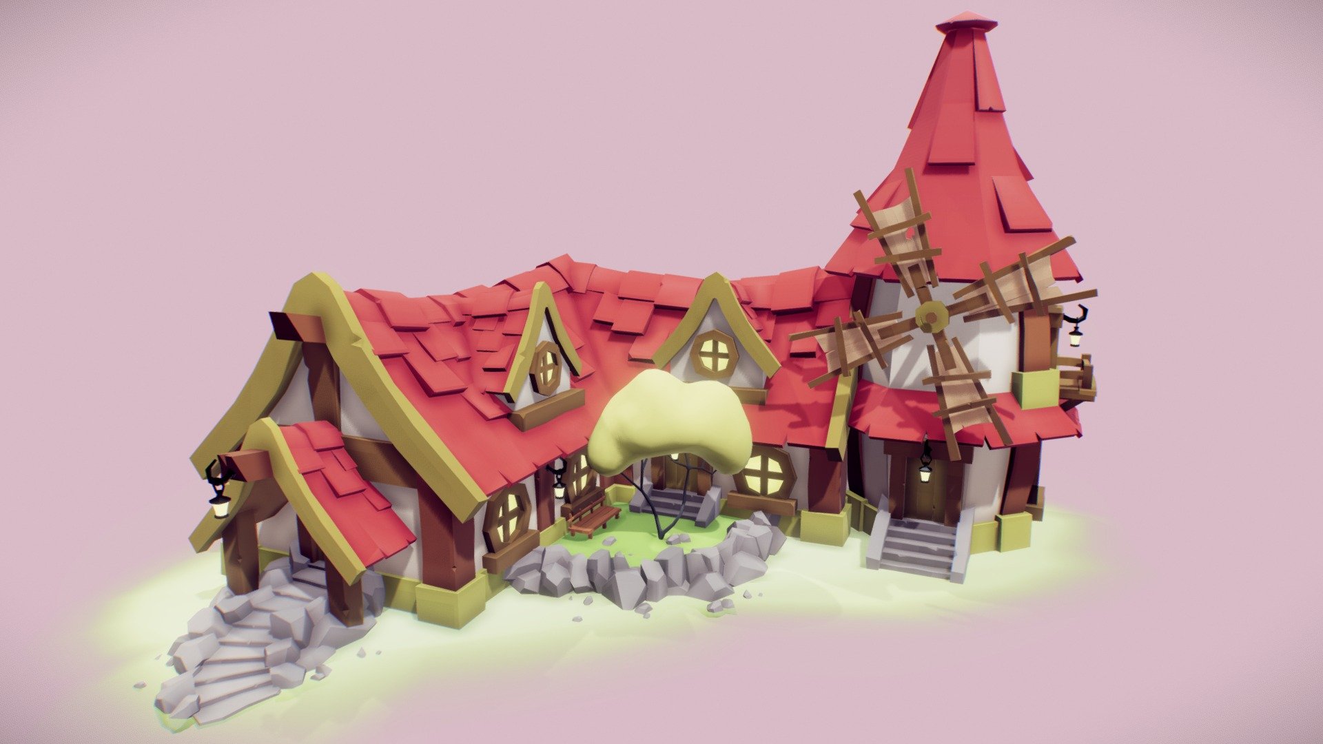 Download Medieval Stylized Inn 3D Model | Deep3DSea