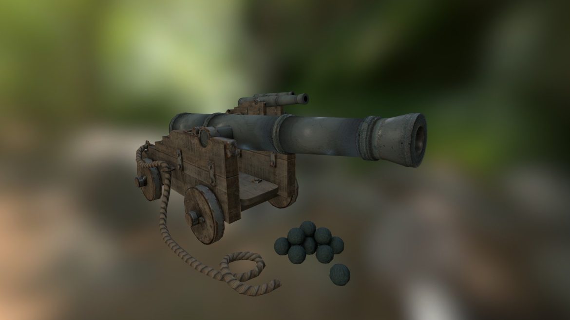 pirates cannon incl lod 3d model
