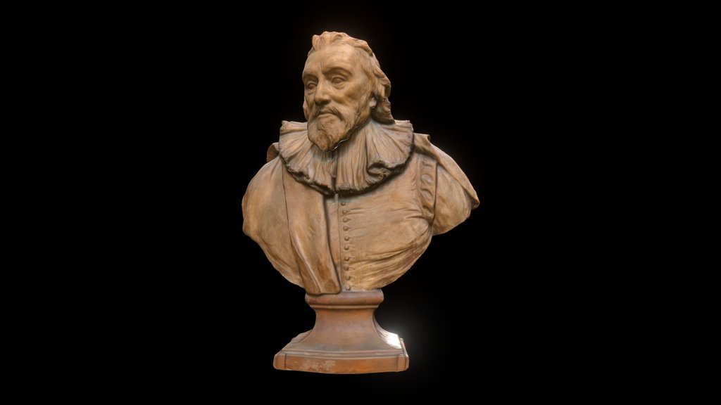 portrait bust of sir robert bruce cotton 3d model