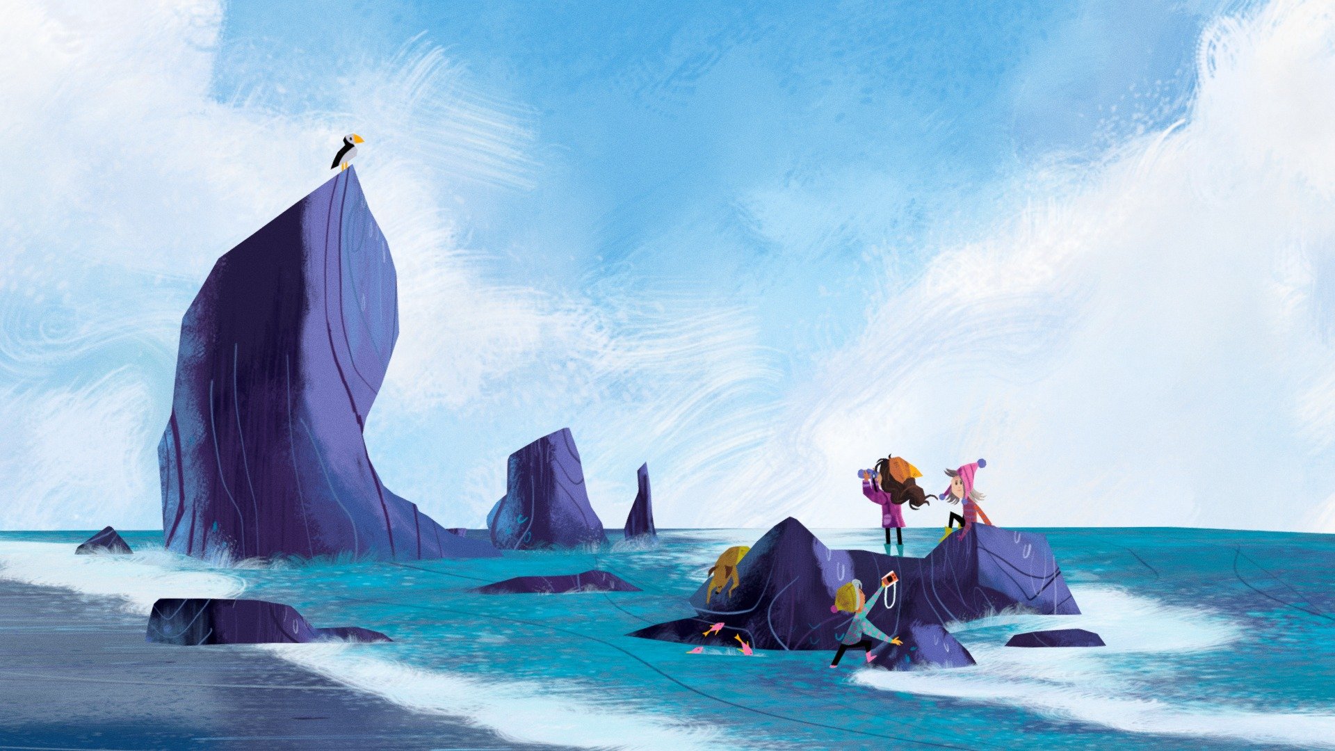 Puffin spotting on Cannon Beach – Animation