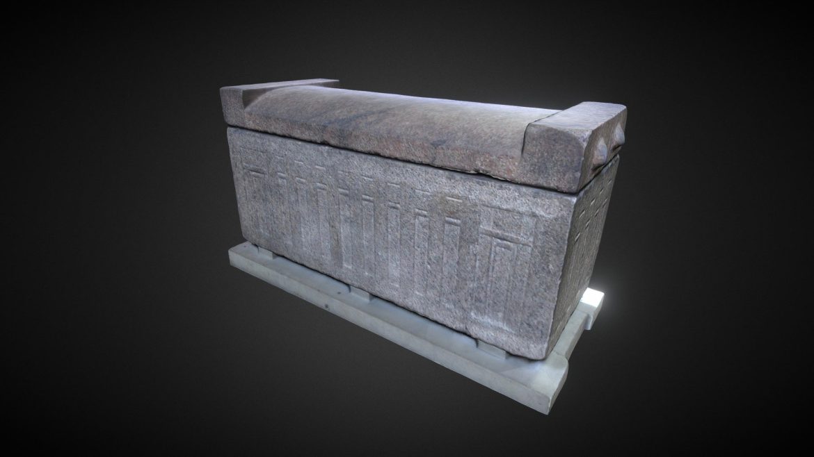 red granite sarcophagus 3d model