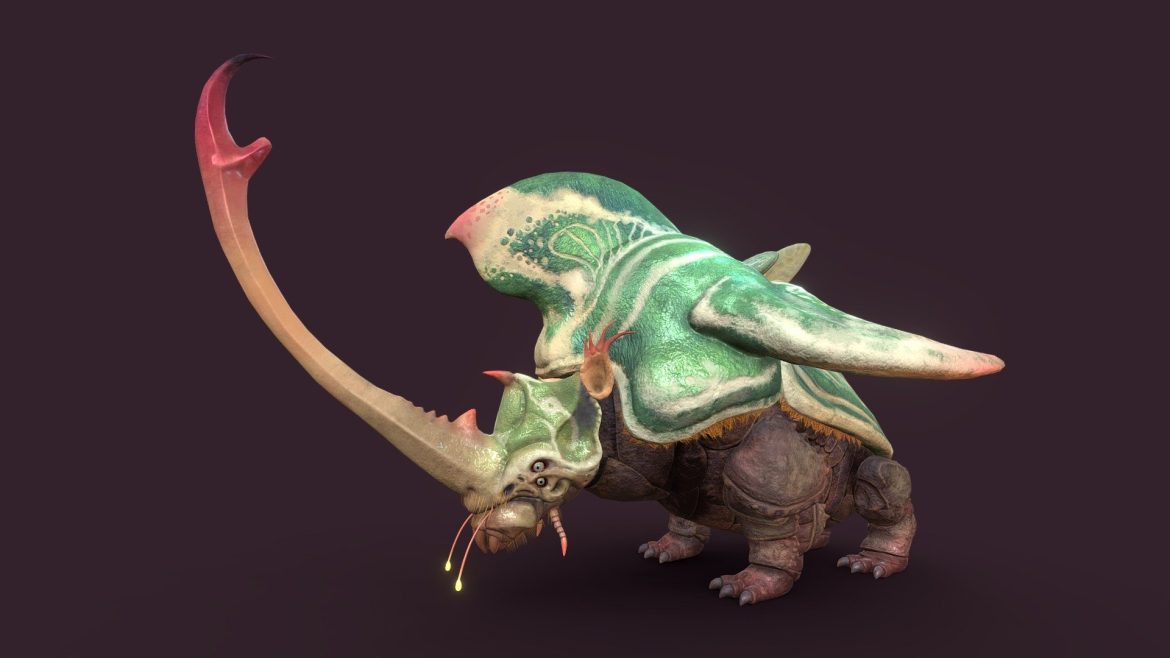 rhinoceros beetle from another world 3d model