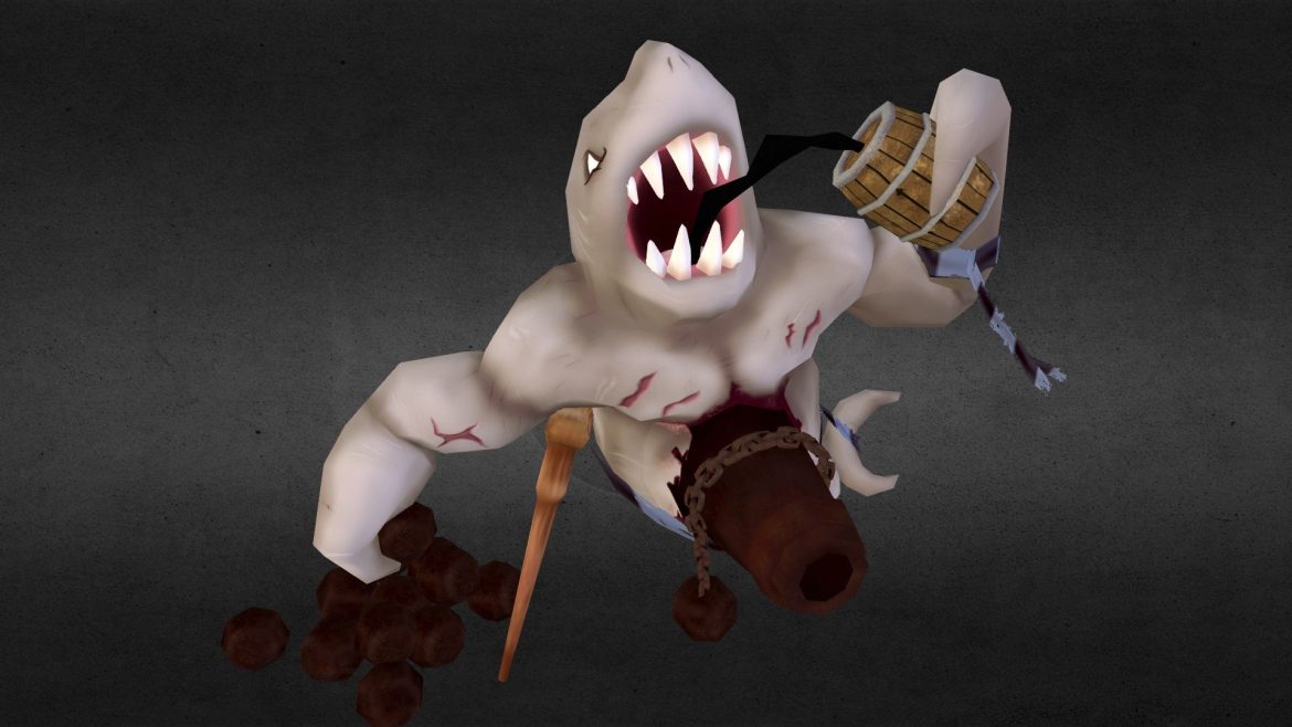 shark pirate posed cannoneer tigrinus g tooth 3d model