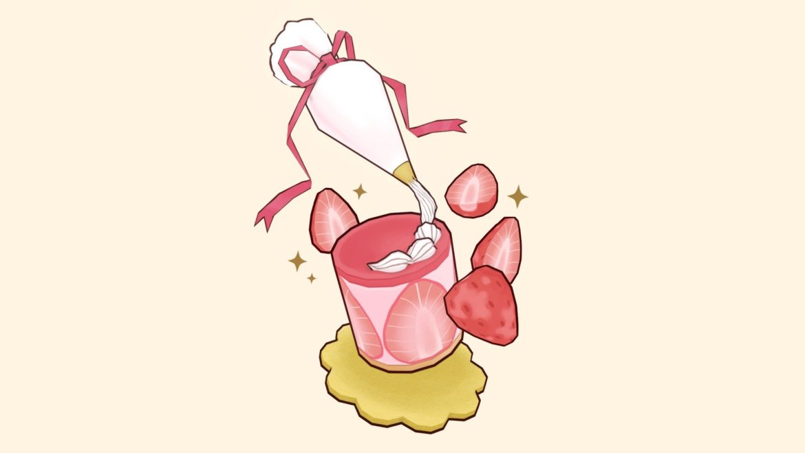 strawberry cake 3d model